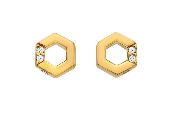 Eleganti orecchini placcati oro con diamanti e topazi Jac Jossa Hope DE756