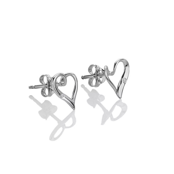 Stříbrné romantické náušnice Heart DE846