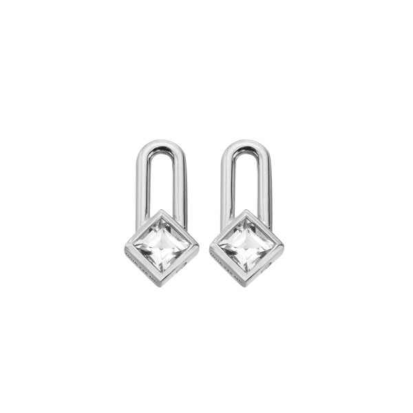 Stříbrné náušnice s diamanty a topazy Solitaire DE878