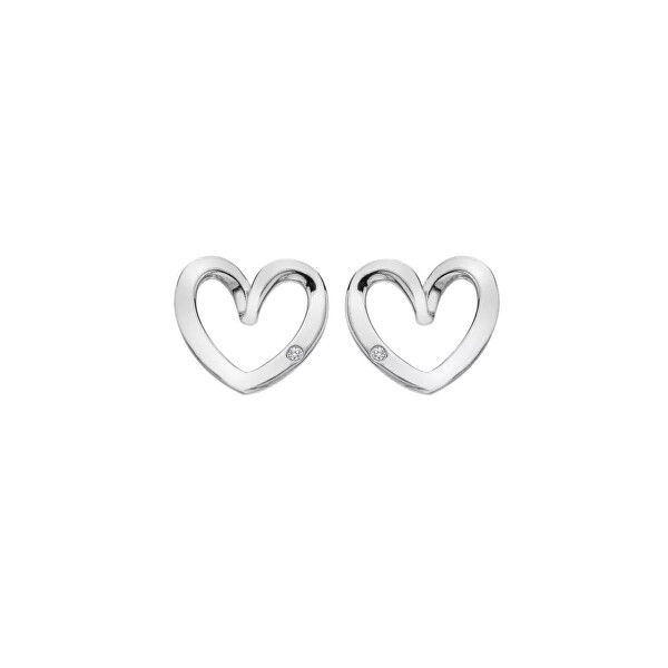 Stříbrné srdcové náušnice Heart DE845