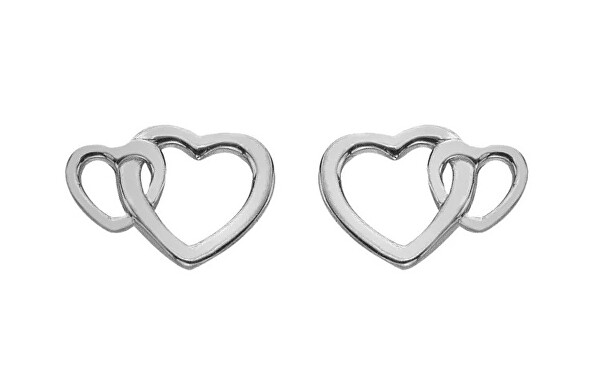 Stříbrné srdíčkové náušnice pro maminku Silver Whisper SWE006