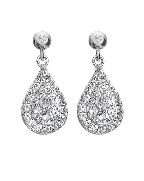 Silberne Ohrhänger mit Diamanten und Topas Glimmer DE735