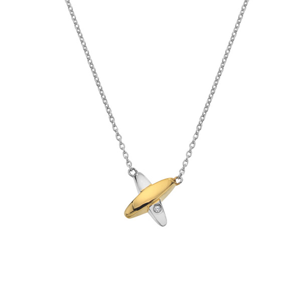 Moderní bicolor náhrdelník s diamantem Coupled DN225