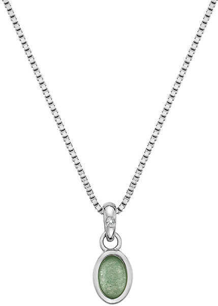 Strieborný náhrdelník pre narodené v marci Birthstone DP756