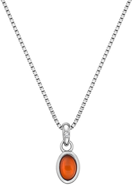 Stříbrný náhrdelník pro narozené v červenci Birthstone DP760