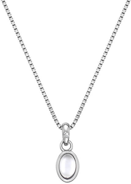 Stříbrný náhrdelník pro narozené v červnu Birthstone DP759