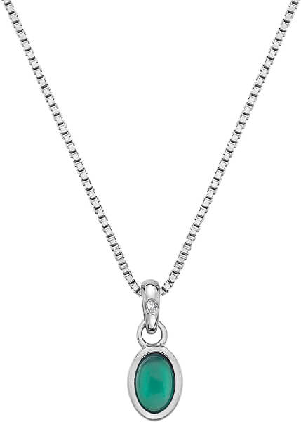 Stříbrný náhrdelník pro narozené v květnu Birthstone DP758