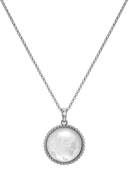 Strieborný náhrdelník s diamantom a perleťou Most Loved DP922