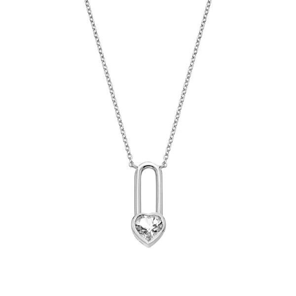 Stříbrný náhrdelník s diamantem a topazem Solitaire DN233