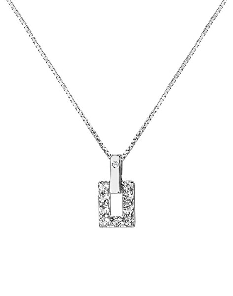Silberne Halskette mit einem Diamanten und Topasen Echo DP898