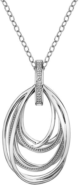Strieborný náhrdelník s diamantom Chandelier Vintage DP651 (retiazka, prívesok)