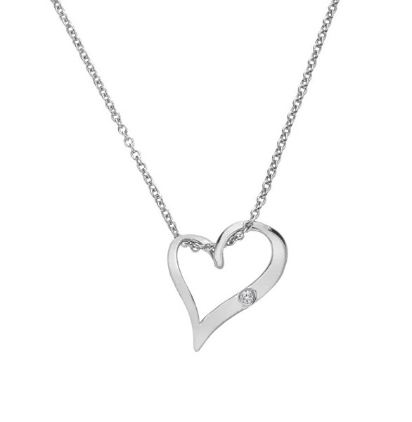 Stříbrný náhrdelník s diamantem Heart DP1086 (řetízek, přívěsek)