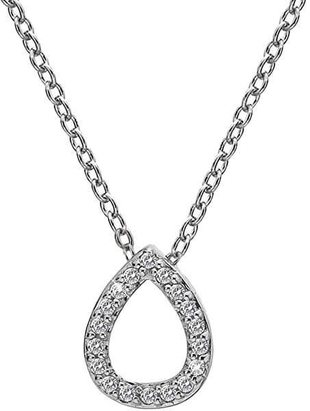Stříbrný náhrdelník se slzičkou Micro Bliss DP695 (řetízek, přívěsek)