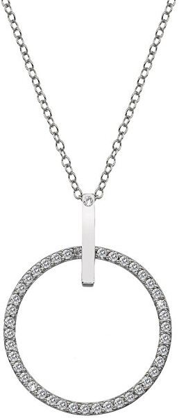 Stříbrný náhrdelník s pravým diamantem Flora DP718 (řetízek, přívěsek)