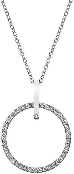 Silberne Halskette mit echtem Diamant Flora DP718 (Kette, Anhänger)