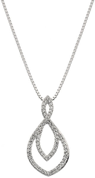 Stříbrný náhrdelník s pravým diamantem Lily DP733