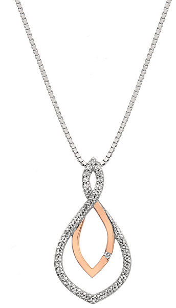 Stříbrný náhrdelník s pravým diamantem Lily DP734