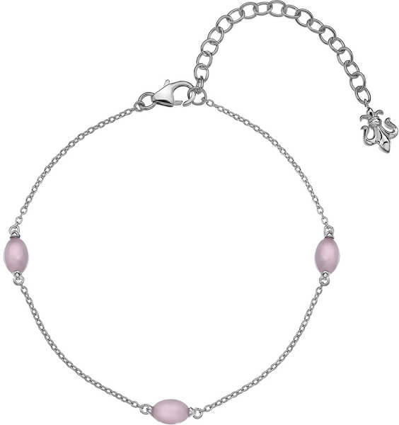 Silbernes Armband für im Oktober geborenen rosa Quarz AB010