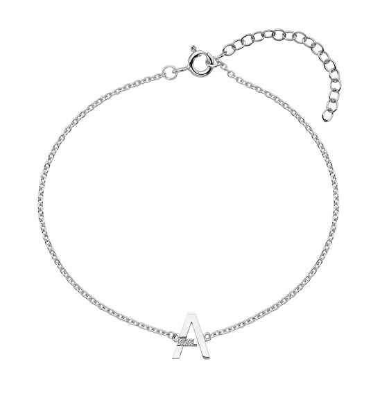 Braccialetto in argento con lettera "A" e diamanti Love Letters DL612
