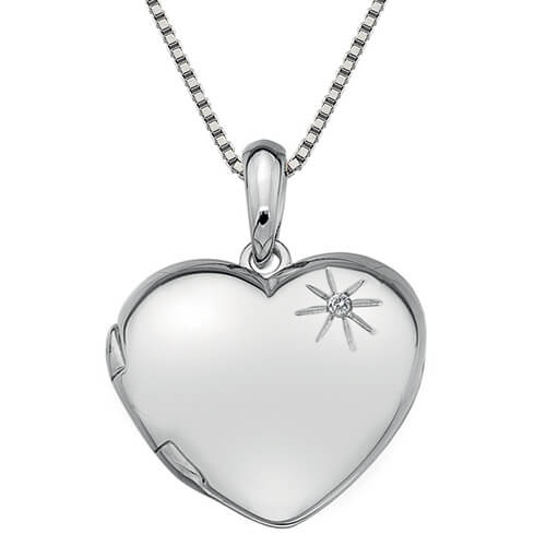 Strieborný náhrdelník Hot Diamonds Memoirs Heart Locket DP495 (retiazka, prívesok)