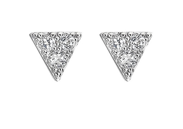 Csillogó ezüst fülbevaló gyémántokkal és topázzal Stellar DE746
