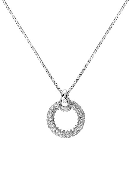 Colier strălucitor din argint cu topaz cu diamante  Forever DP901 (lanț, pandantiv)