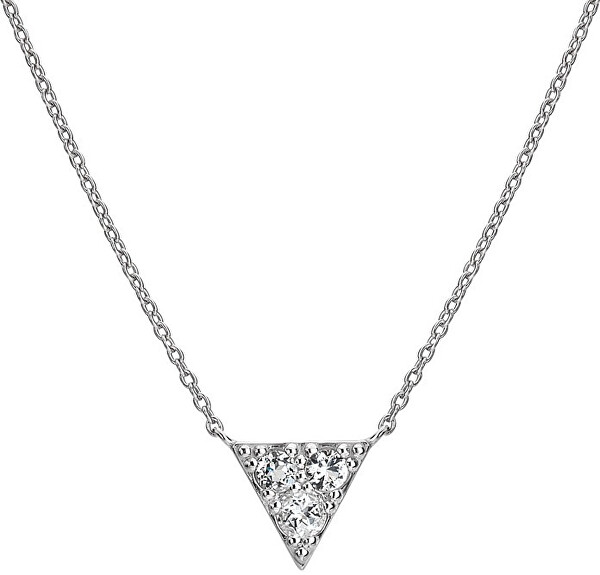 Trblietavý strieborný náhrdelník s diamantom Stellar DN173