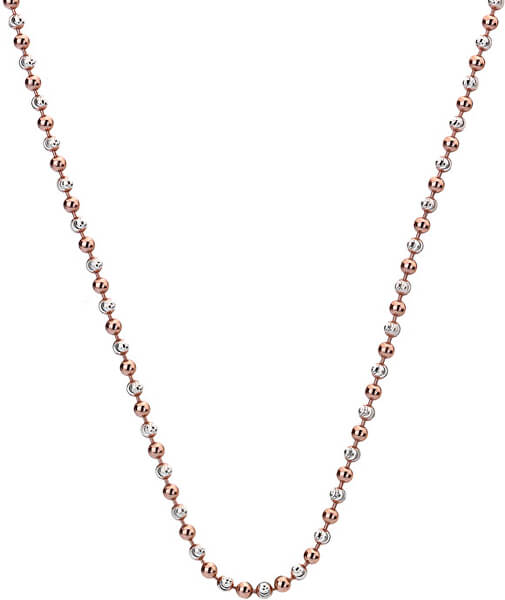 Catena in argento Emozioni Silver and Rose Gold Bead CH020
