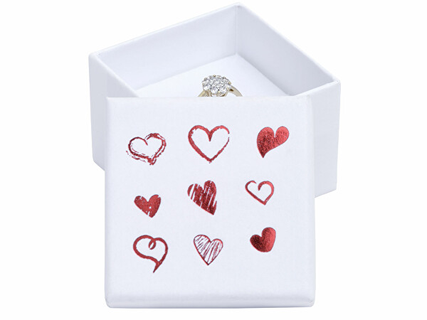 Cutie cadou albă pentru bijuterii cu inimioare HRT-3/A1/A7