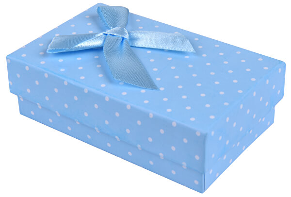 Svetlo modrá bodkovaná krabička na súpravu šperkov KK-6 / A13