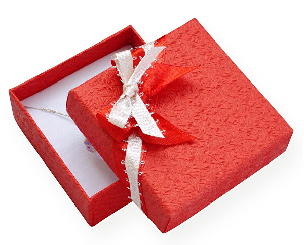 Červená darčeková krabička s mašličkou GS-5 / A7