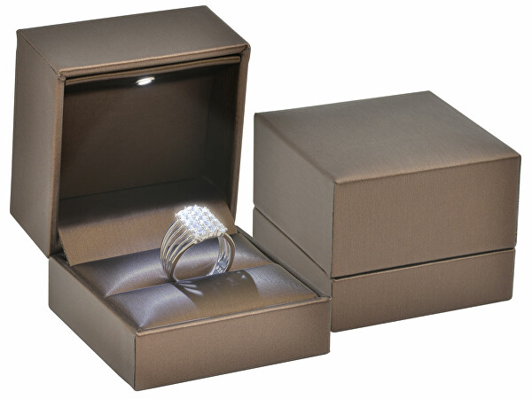 Luxusní LED osvětlená koženková krabička na prsten ZK-2/L/A21