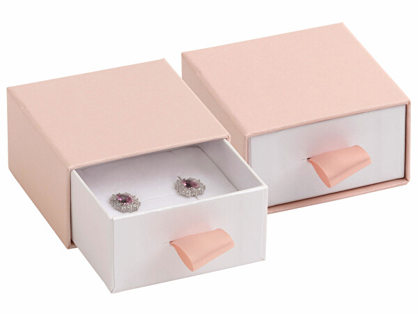Púdrovo ružová darčeková krabička na súpravu šperkov DE-4/A5/A1
