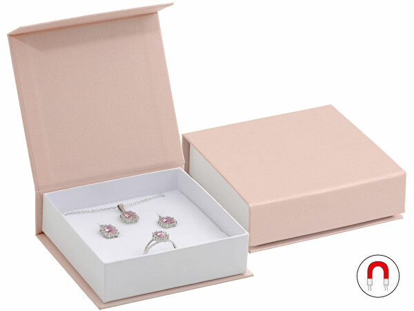 Púdrovo ružová darčeková krabička na súpravu šperkov VG-5/A5/A1