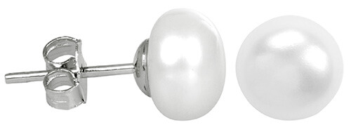 Originální náušnice s pravými bílými perlami 2v1 JL0287
