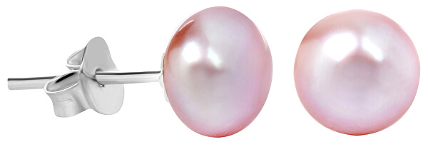 Set avantajos de 3 perechi de cercei cu perle - alb, somon, violet JL0426