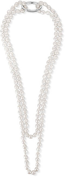 Dlhý náhrdelník z bielych pravých perál JL0076