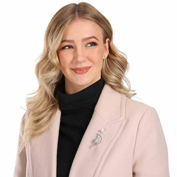 Elegantní brož tanečnice s pravou perlou JL0875