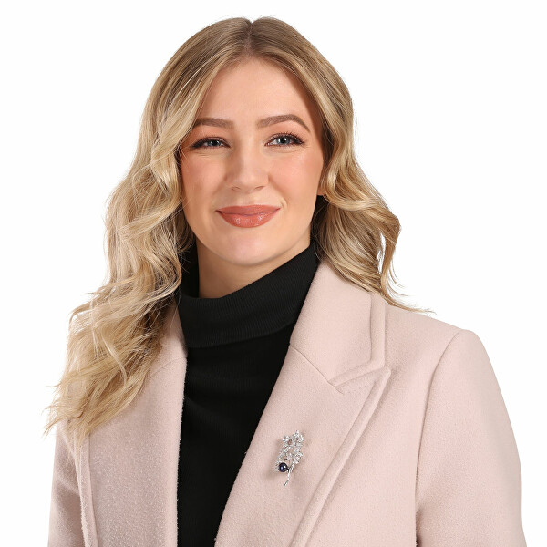 Elegantní brož s tmavou perlou JL0867