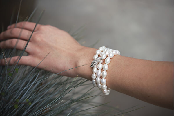 Luxusní perlový náhrdelník se zirkony JL0596
