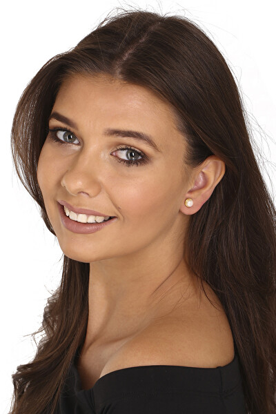 Lussuosi orecchini asimmetrici in argento con perle e zirconi - orecchio destro JL0779