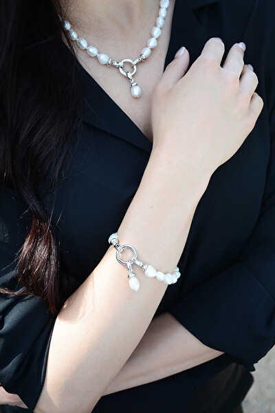 Colier din perle albe adevărate JL0559