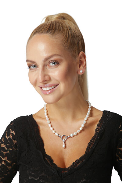 Halskette aus echten weißen Perlen JL0559