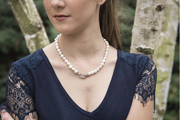 Collana di perle barocche con zirconi JL0597
