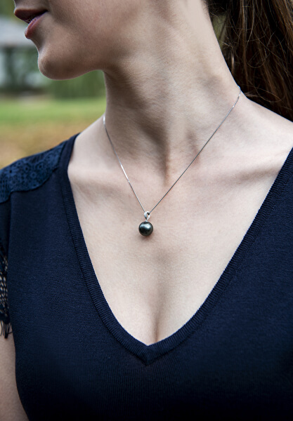 Stříbrný náhrdelník s pravou mořskou tahitskou perlou JL0567 (řetízek, přívěsek)