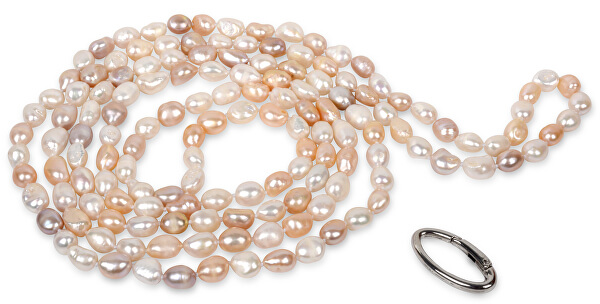 Lange Halskette aus echten mehrfarbigen Perlen JL0140