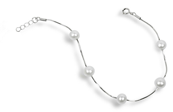 Braccialetto delicato con vere perle bianche JL0173