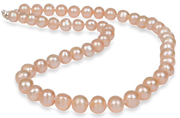 Colier cu perle reale culoare somon JL0267