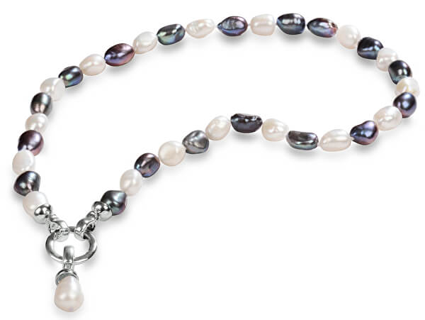 Halskette aus echten Perlen in zwei Farbtönen JL0316