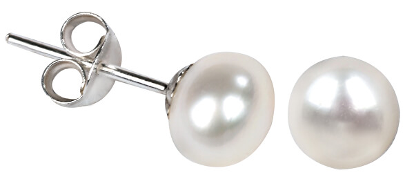Náušnice z pravých bílých perel JL0026